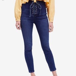 Free People High Waist Lace Front Skinny FF363